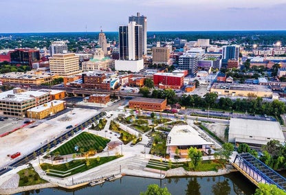 Aerial view of Fort Wayne waterfront